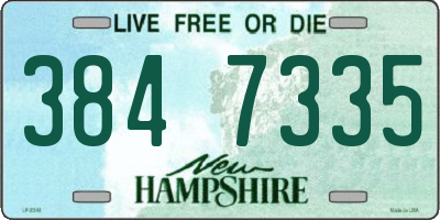 NH license plate 3847335