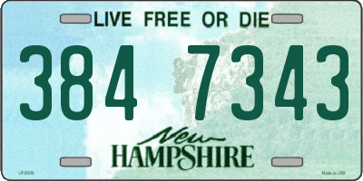 NH license plate 3847343