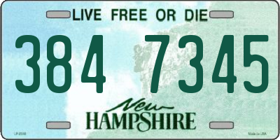 NH license plate 3847345