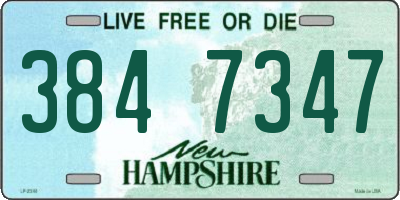 NH license plate 3847347
