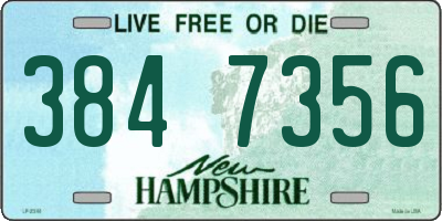 NH license plate 3847356