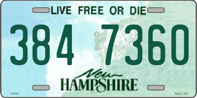NH license plate 3847360