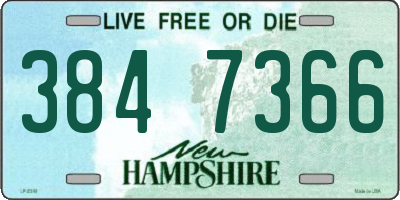 NH license plate 3847366