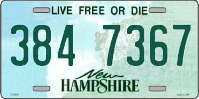 NH license plate 3847367