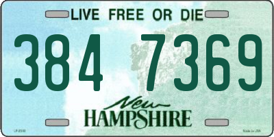 NH license plate 3847369