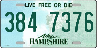 NH license plate 3847376