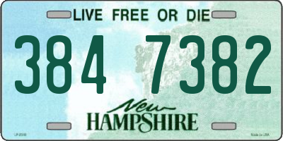 NH license plate 3847382