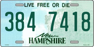 NH license plate 3847418