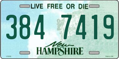 NH license plate 3847419