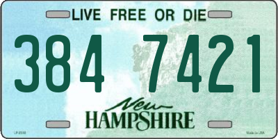 NH license plate 3847421