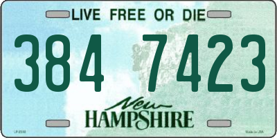 NH license plate 3847423