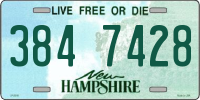 NH license plate 3847428