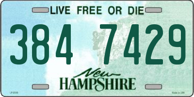 NH license plate 3847429