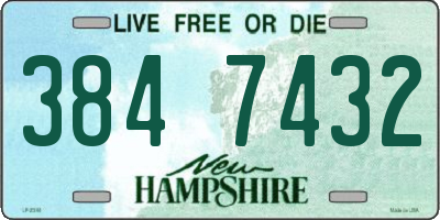 NH license plate 3847432