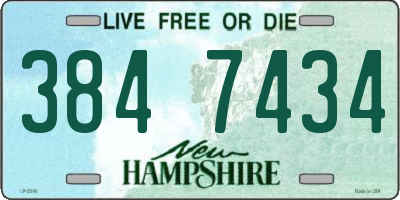 NH license plate 3847434