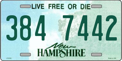 NH license plate 3847442