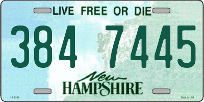 NH license plate 3847445