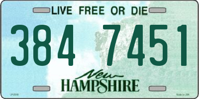 NH license plate 3847451