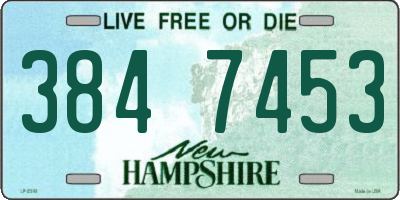 NH license plate 3847453