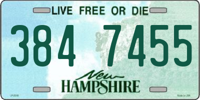 NH license plate 3847455