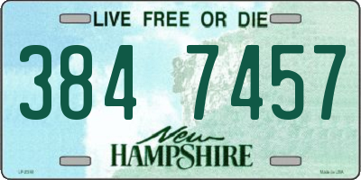 NH license plate 3847457