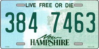 NH license plate 3847463