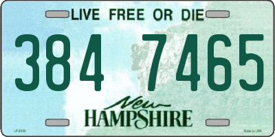 NH license plate 3847465