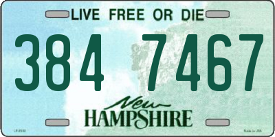 NH license plate 3847467