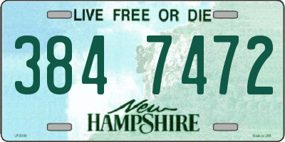 NH license plate 3847472