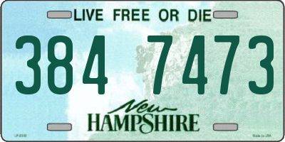 NH license plate 3847473