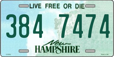 NH license plate 3847474