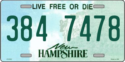 NH license plate 3847478