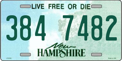 NH license plate 3847482