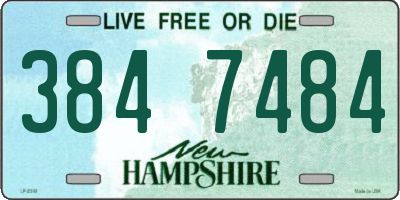 NH license plate 3847484