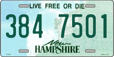 NH license plate 3847501