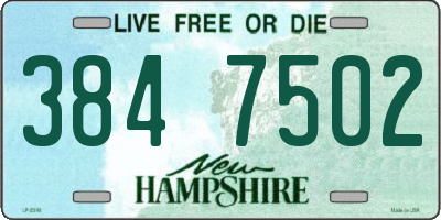 NH license plate 3847502