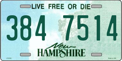 NH license plate 3847514