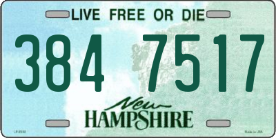 NH license plate 3847517