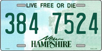 NH license plate 3847524
