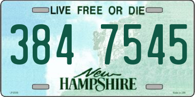 NH license plate 3847545
