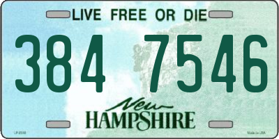 NH license plate 3847546