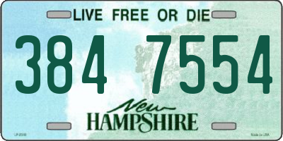 NH license plate 3847554