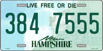 NH license plate 3847555