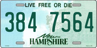 NH license plate 3847564