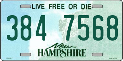 NH license plate 3847568