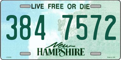 NH license plate 3847572
