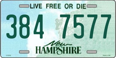 NH license plate 3847577