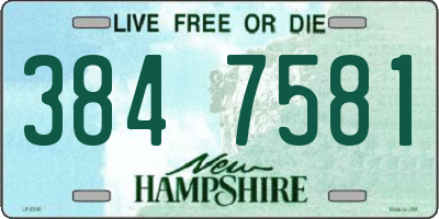 NH license plate 3847581