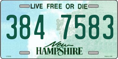 NH license plate 3847583
