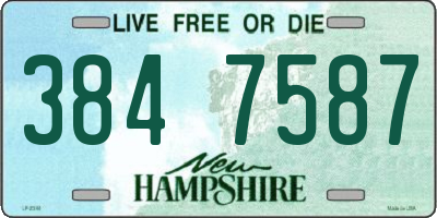 NH license plate 3847587